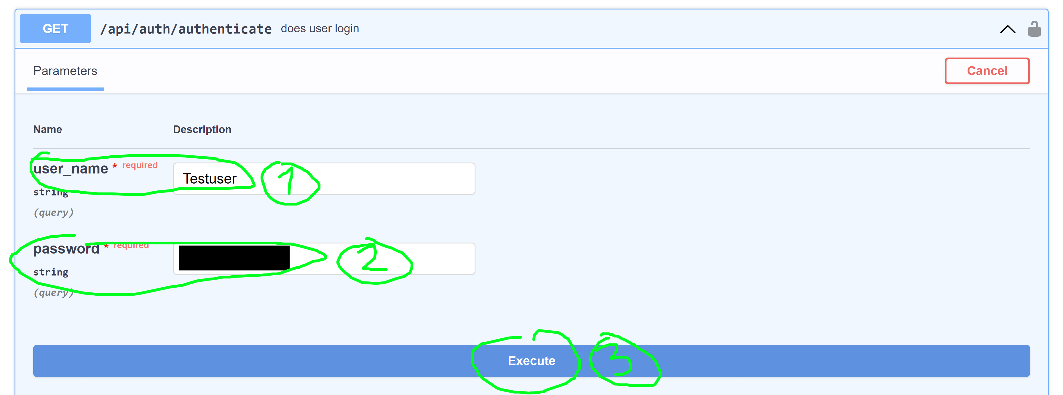 Authenticate endpoint