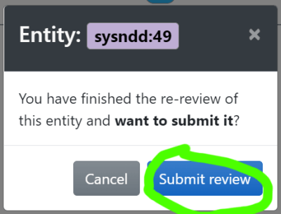 Submit re-review modal